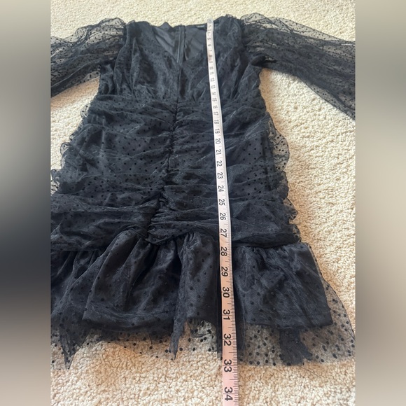 Forever21 Large black sheer polka dot dress Long sleeve - Picture 11 of 11